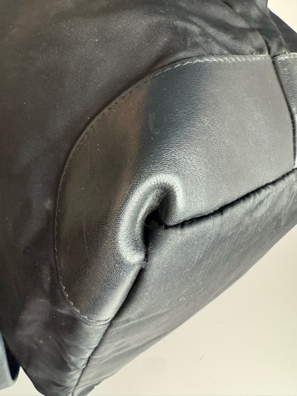 #284 Furla Black Nylon & Leather Shoulder Tote Bag - Picture 11 of 17